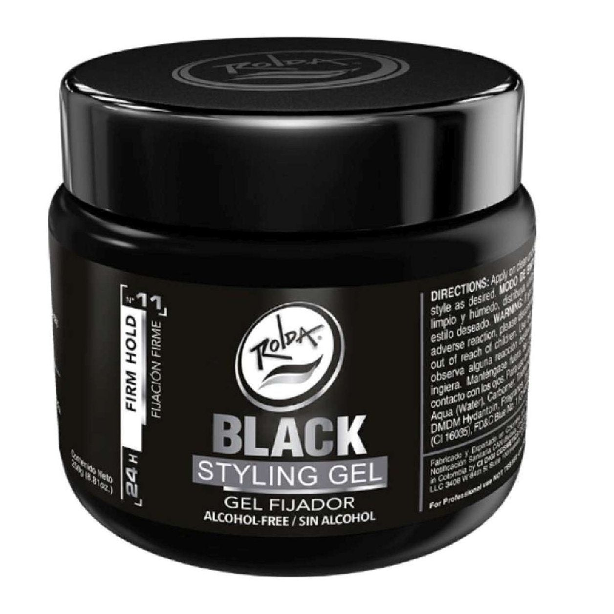 Rolda Gel Peinador Negro 8 Oz