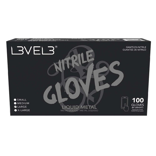 L3Vel3 Guantes Nitrilo Metal Líquido Grande 100 Piezas