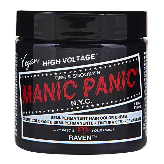 Color de cabello en crema semipermanente Manic Panic - Cuervo 4 Oz