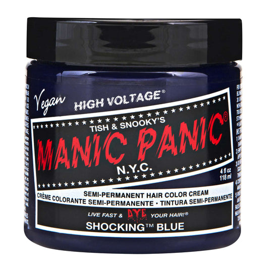 Color de cabello en crema semipermanente Manic Panic - Azul impactante 4 Oz