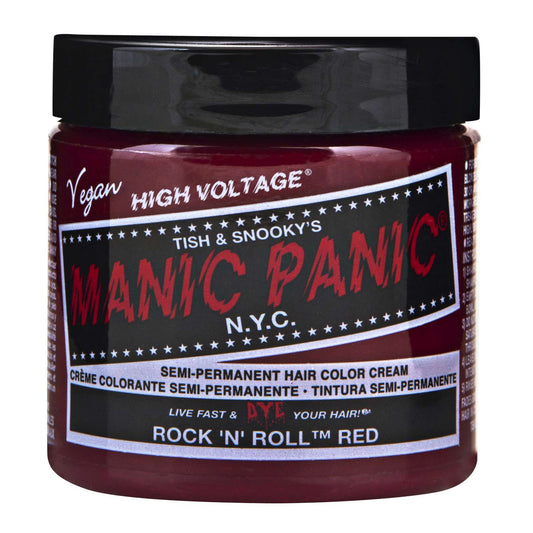 Color de cabello en crema semipermanente Manic Panic - Rock N Roll Red 4 Oz