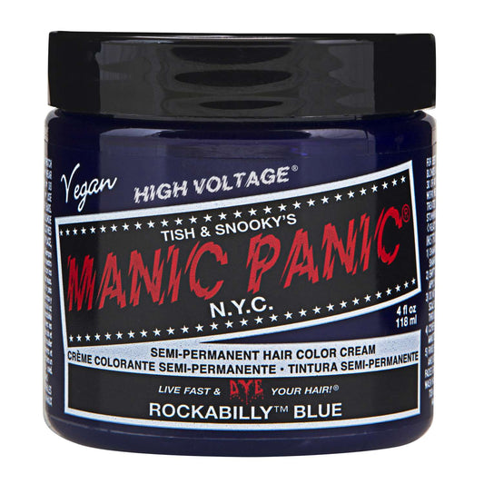 Color de cabello en crema semipermanente Manic Panic - Azul Rockabilly 4 Oz