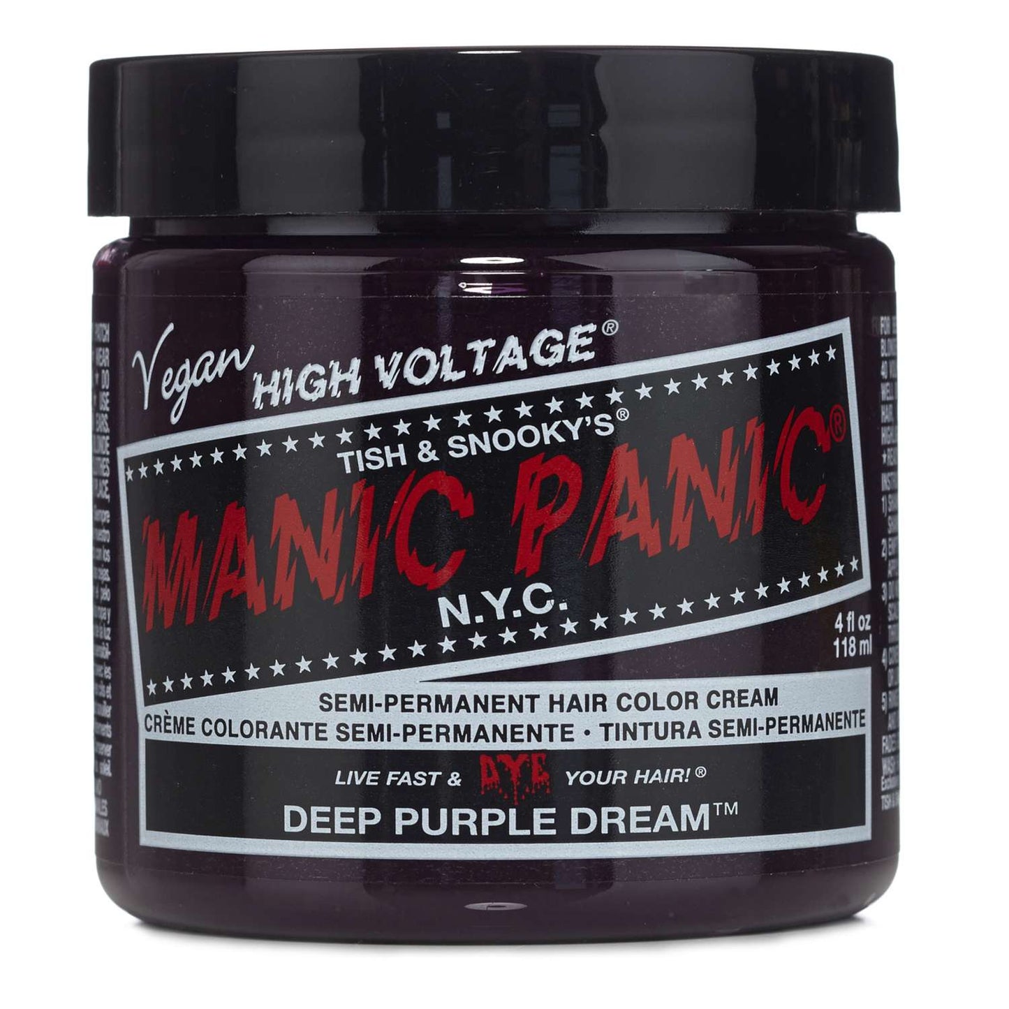 Color de cabello en crema semipermanente Manic Panic - Deep Purple Dream 4 Oz