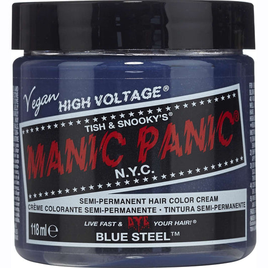 Color de cabello en crema semipermanente Manic Panic - Acero azul 4 oz