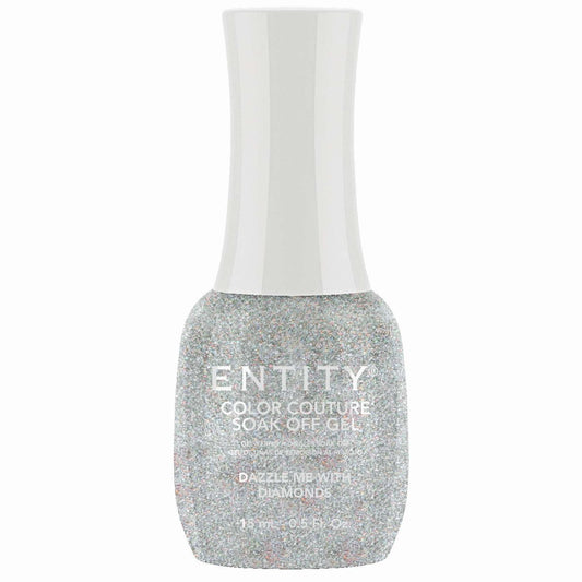 Entity Color Couture Soak Off Gel Dazzle Me con diamantes 0.5 onzas líquidas