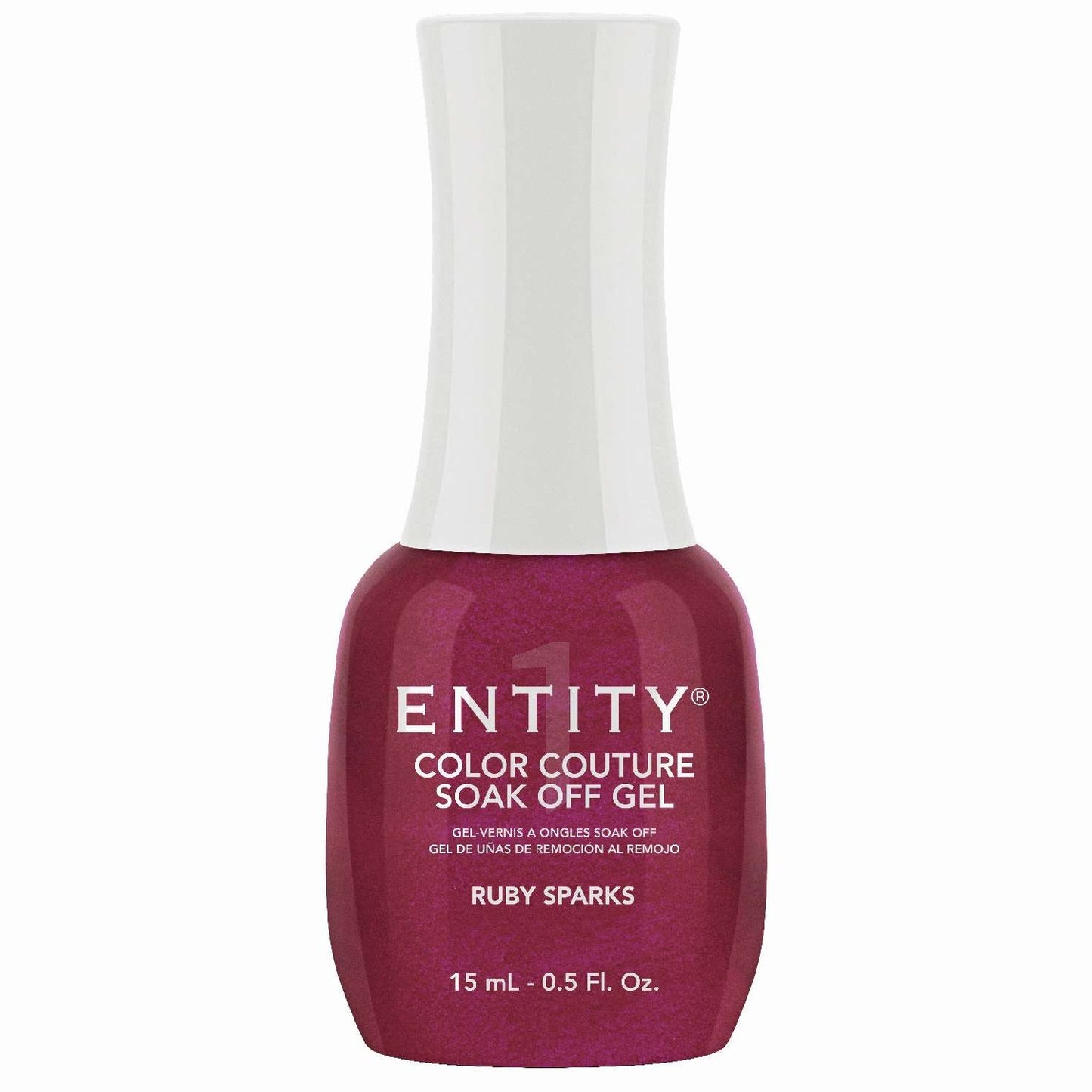 Entity Color Couture Soak Off Gel Ruby Sparks 0.5 onzas líquidas