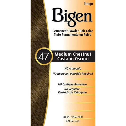 Bigen Permanent Powder Hair Color 47 Medium Chestnut Kit