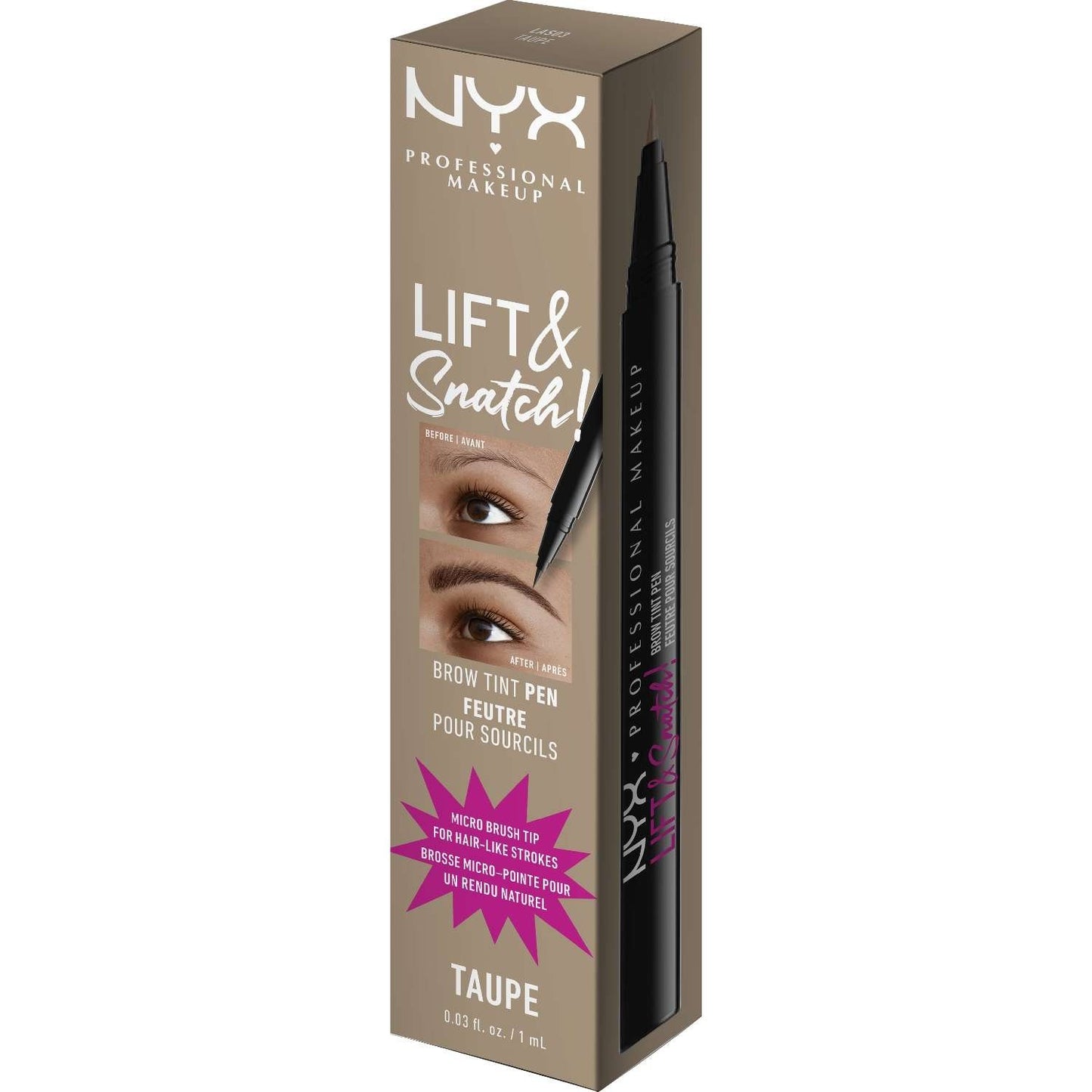 NYX Lift Snatch Brow Tint Pen 03 - Taupe 0.03 onzas líquidas