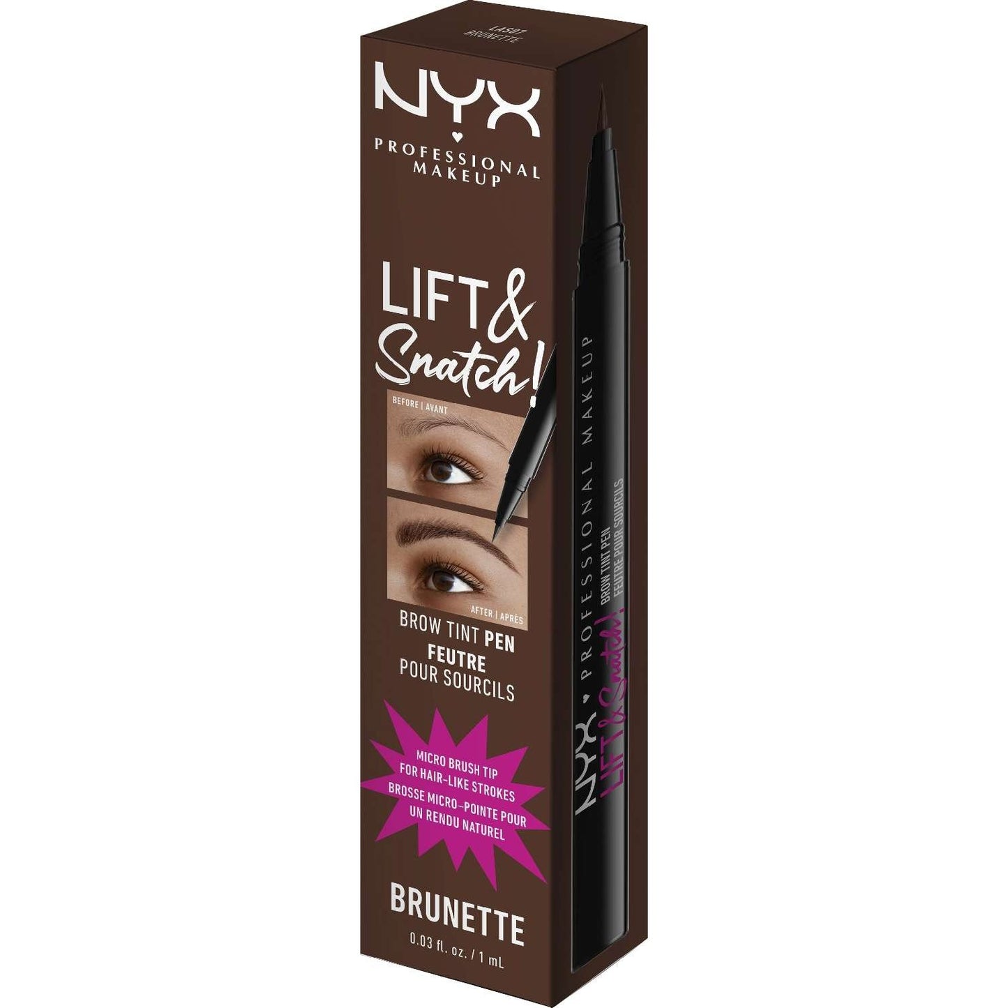 NYX Lift Snatch Brow Tint Pen 07 - Brunette 0.03 Fl Oz