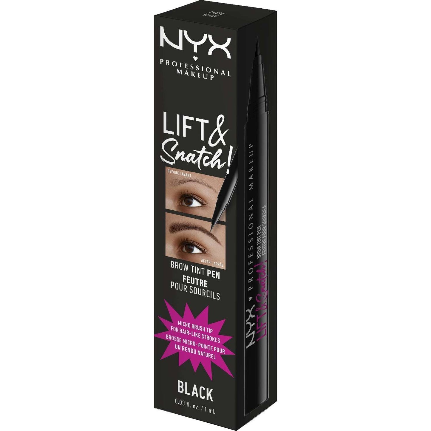 NYX Lift Snatch Brow Tint Pen 10 - Black 0.03 Fl Oz