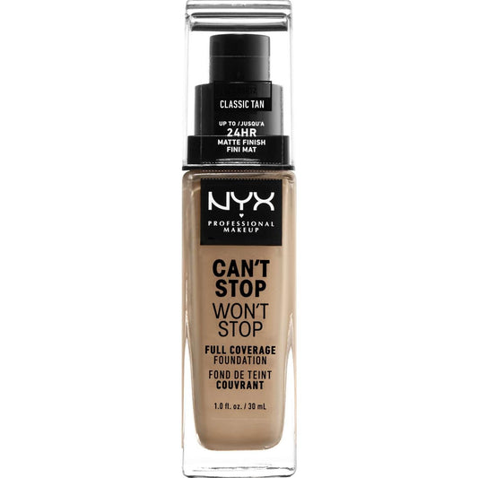 NYX Cant Stop Wont Stop Full Coverage Foundation 12 - Classic Tan 1.0 FL Oz
