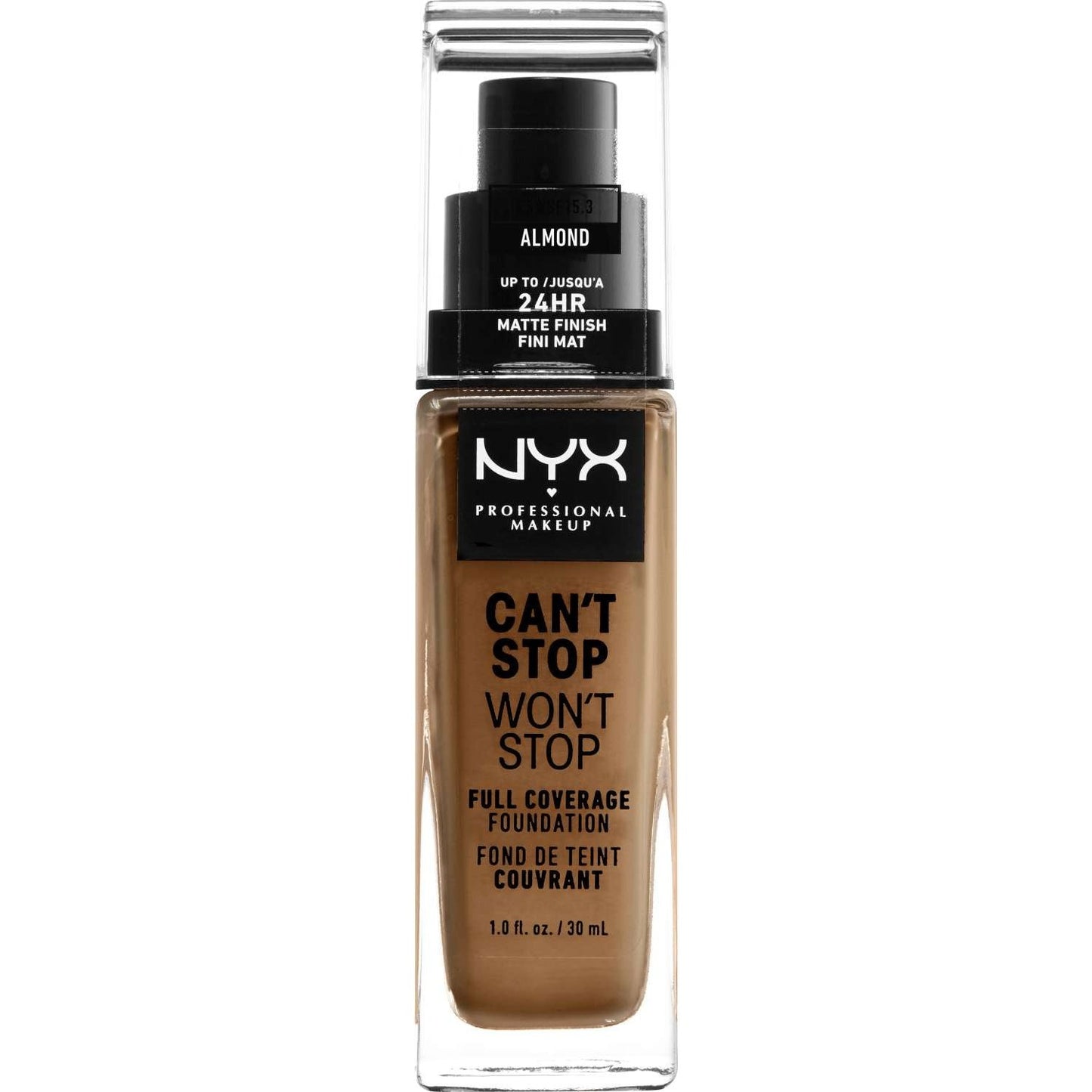 NYX Cant Stop Wont Stop Full Coverage Foundation 15.3 - Almond 1.0 FL Oz