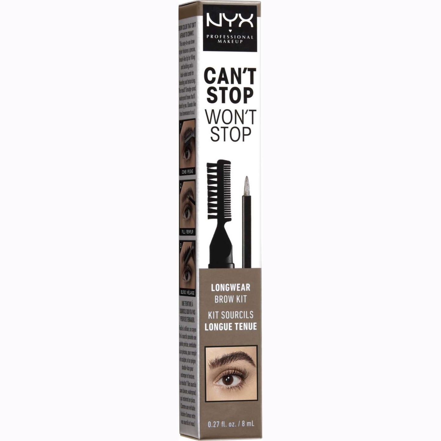 NYX Cant Stop Wont Stop Kit para cejas de larga duración Rubio - 01