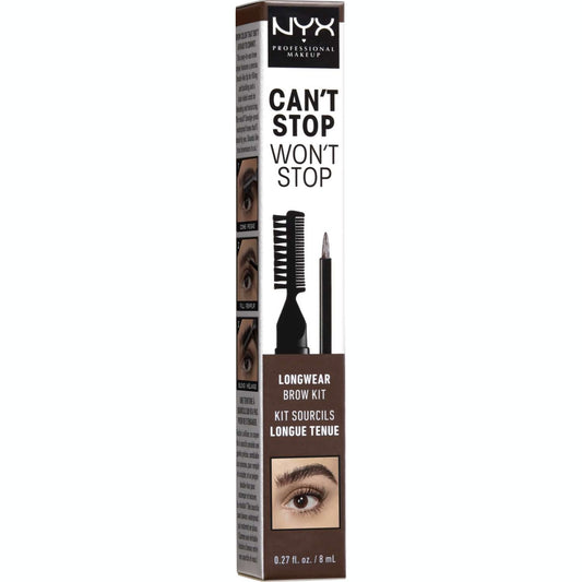 NYX Cant Stop Wont Stop Kit para cejas de larga duración Morena - 06