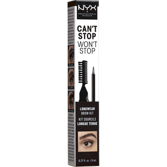 Kit para cejas de larga duración NYX Cant Stop Wont Stop Negro - 08