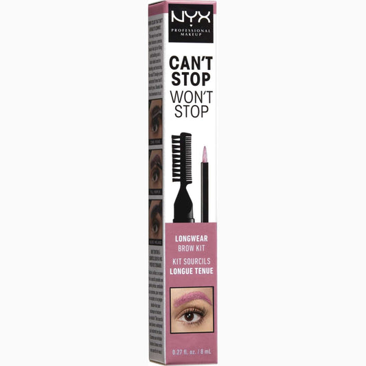 Kit para cejas de larga duración NYX Cant Stop Wont Stop Rosa - 09