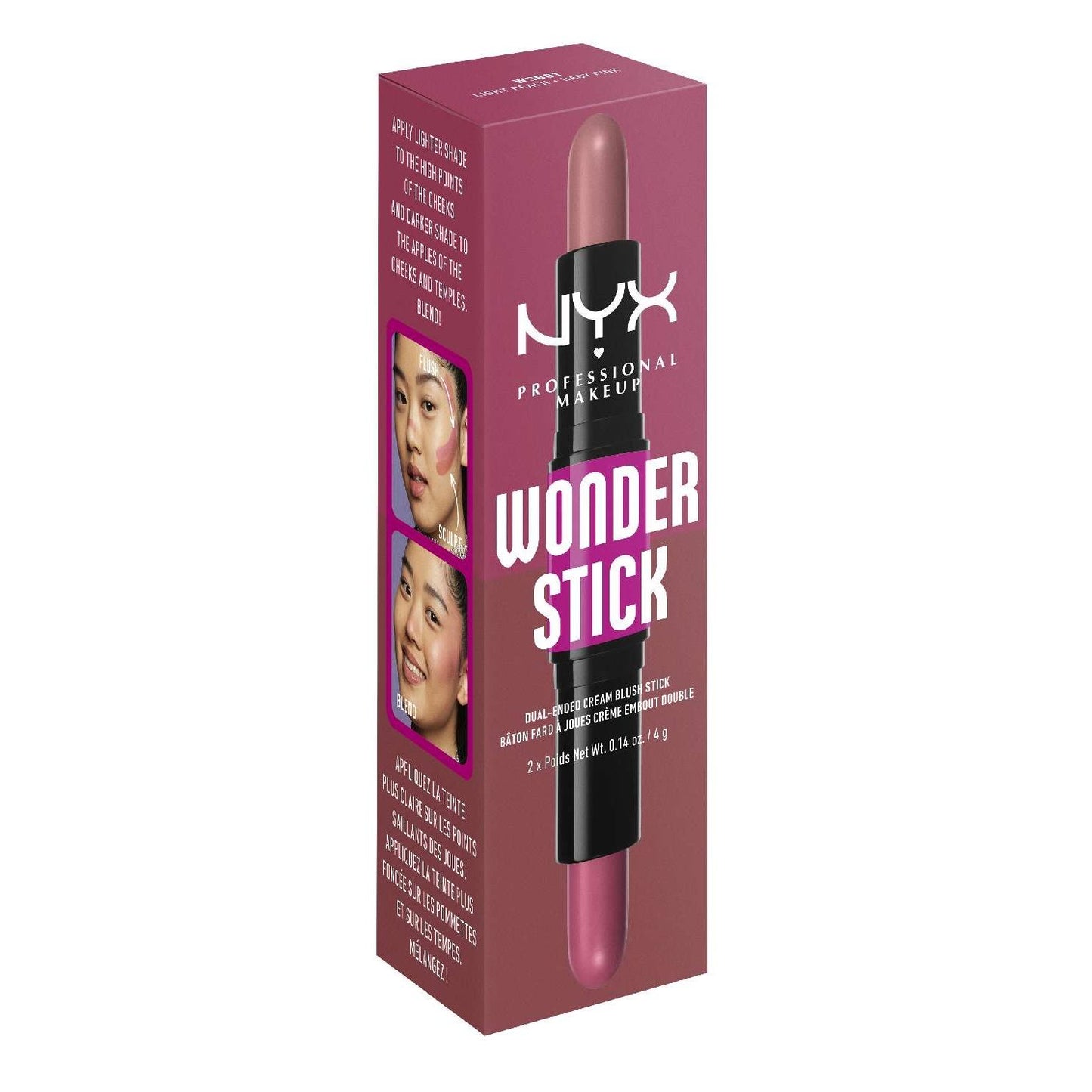 NYX Wonder Stick Cream Blush 01 - Melocotón claro y rosa bebé 0.28 Oz