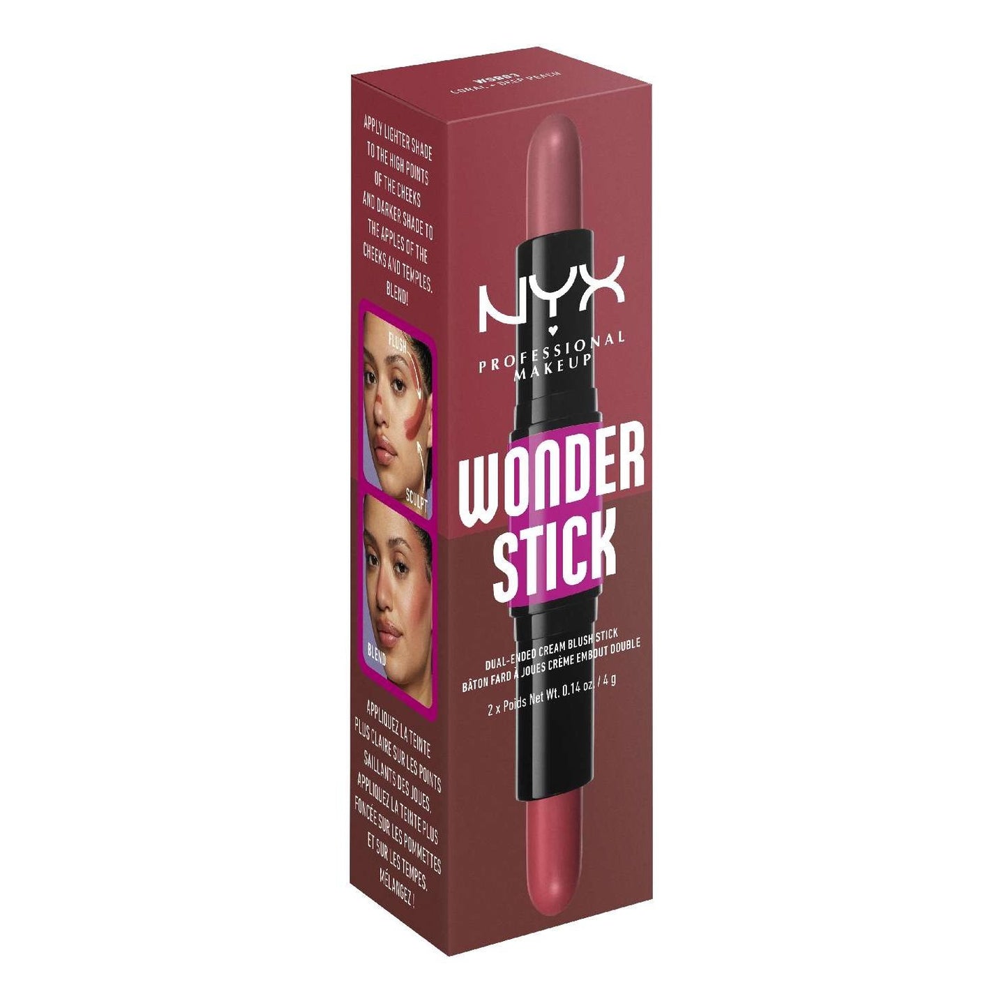 NYX Wonder Stick Cream Blush 03 - Coral y melocotón intenso 0,28 oz