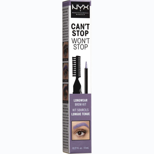 NYX Cant Stop Wont Stop Kit para cejas de larga duración, morado - 10