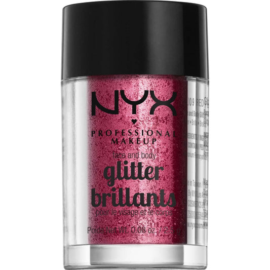 Brillo para rostro y cuerpo NYX 09 - Rojo 0.08 Oz