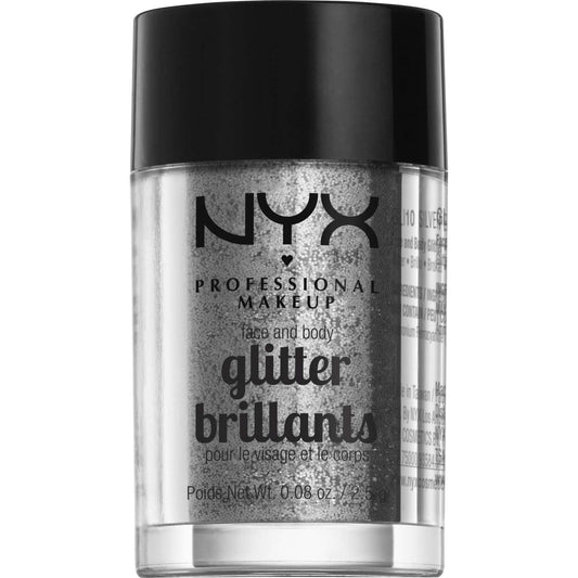 NYX  Face And Body Glitter 10 - Silver 0.08 Oz