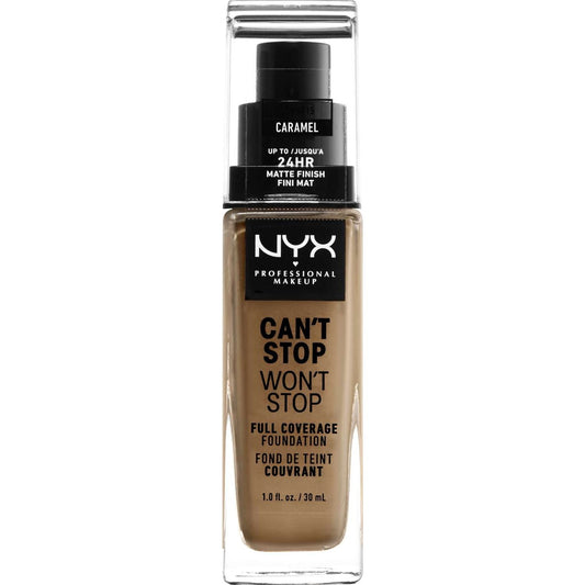 NYX  Cant Stop Wont Stop Full Coverage Foundation 15 - Caramel 1.0 FL Oz