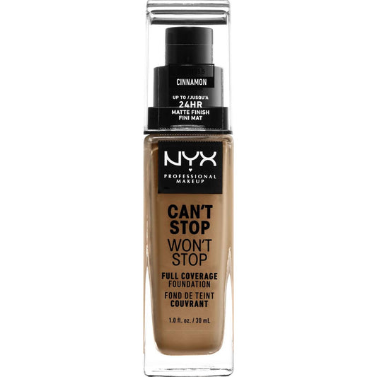 NYX  Cant Stop Wont Stop Full Coverage Foundation 15.5 - Cinnamon 1.0 FL Oz