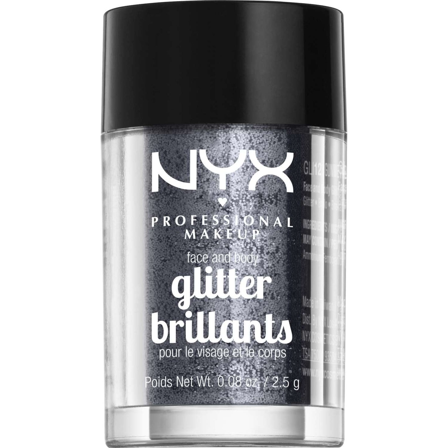 Brillo para rostro y cuerpo NYX 12 - Gunmetal 0.08 Oz