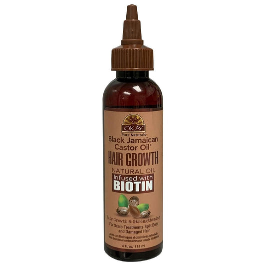 Okay Pure Naturals Black Jamaican Castor Oil Hair Growth Infused With Biotin 4.0 Fl Oz