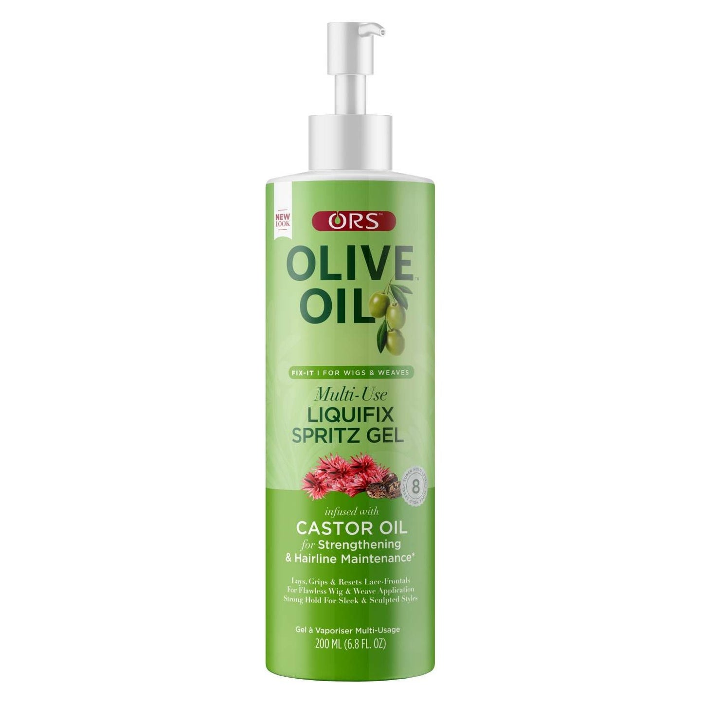 Ors aceite de oliva Fix-It para pelucas tejidos gel Liquifix Spritz multiusos 6.8 oz