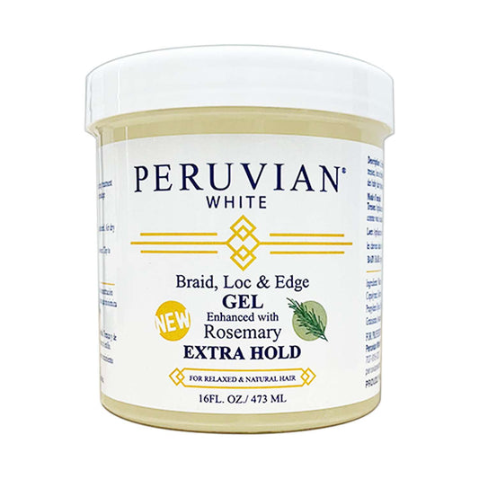 Peruvian White Braid Loc  Edge Gel Enhanced W Rosemary 16 Fl Oz