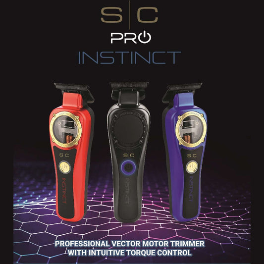Stylecraft Instinct Intuitive Torque Control Trimmer - Red, Black, & Blue Lids