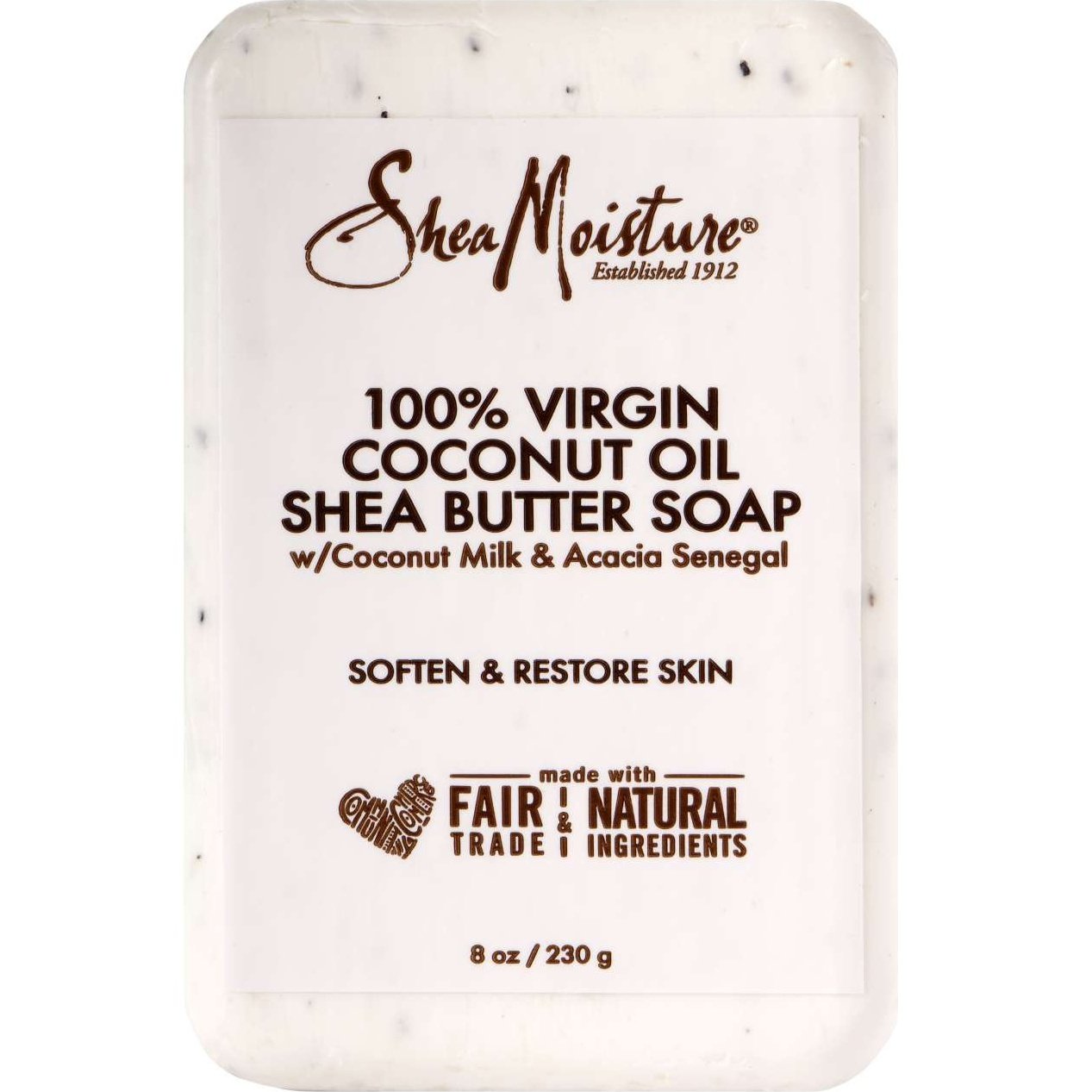 Shea Moisture Jabón de manteca de karité con aceite de coco 100% virgen, 8.0 oz