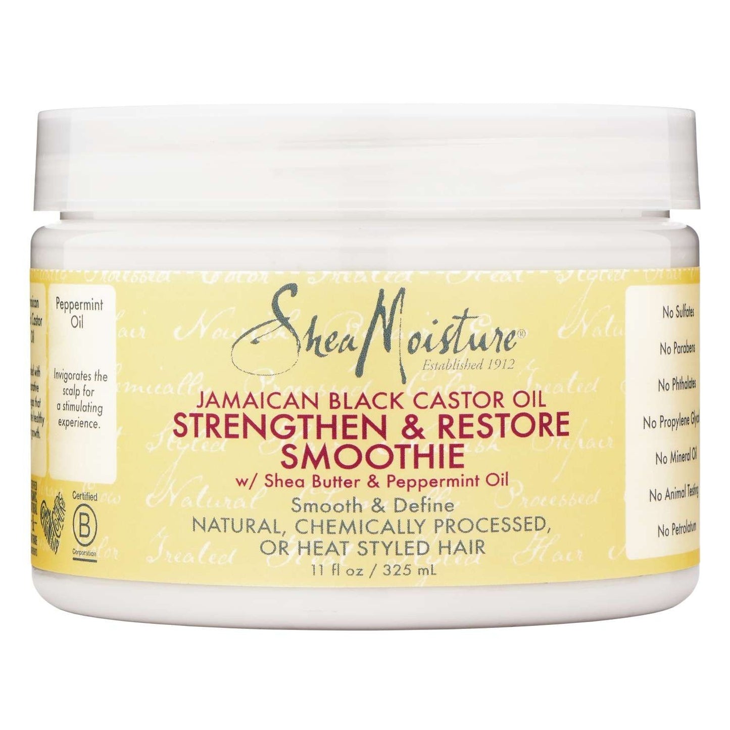 Shea Moisture Aceite de ricino negro jamaicano fortalece y restaura el batido 11.5 oz