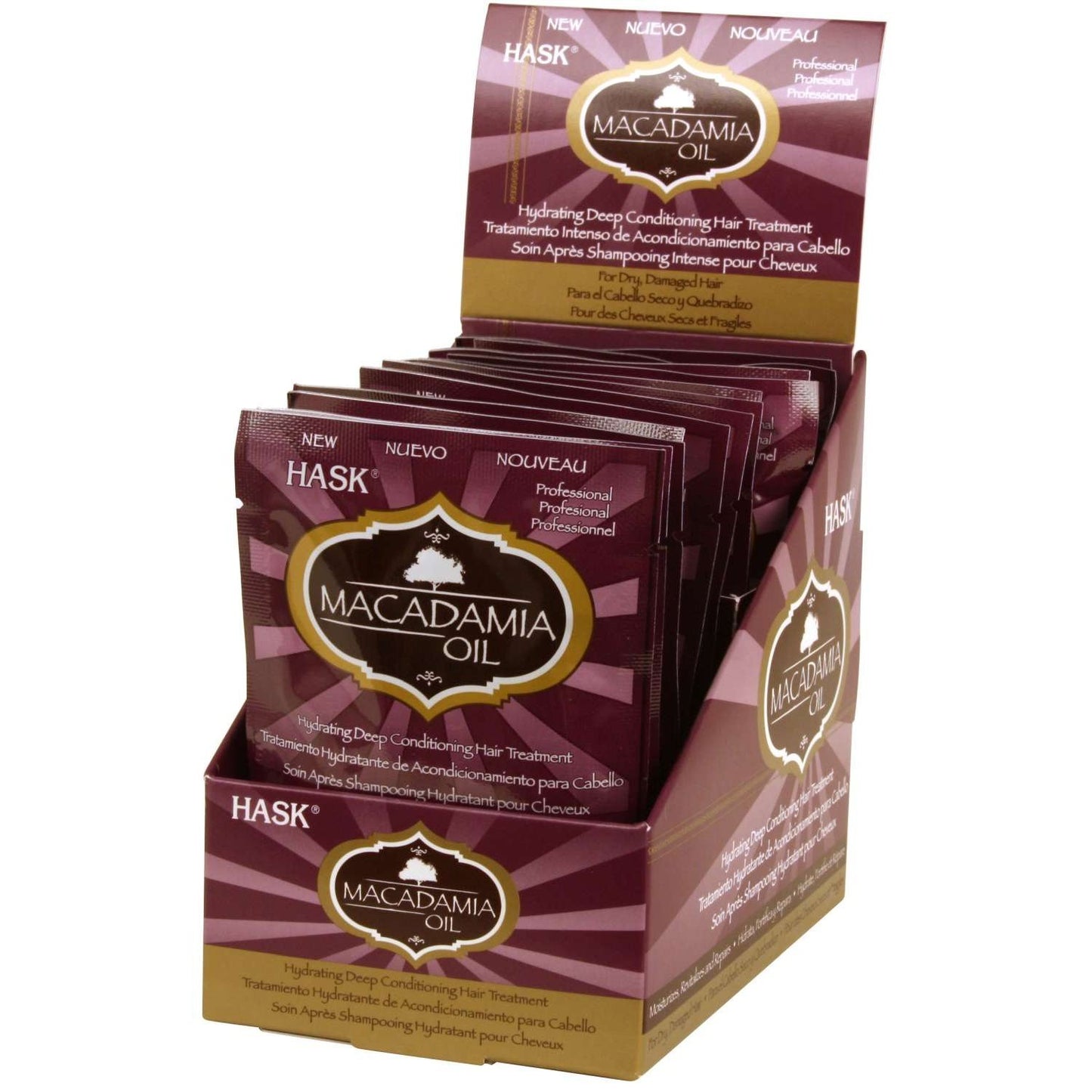 Hask Moisturizing Deep Conditioner Pack Macadamia 12-Piece Display