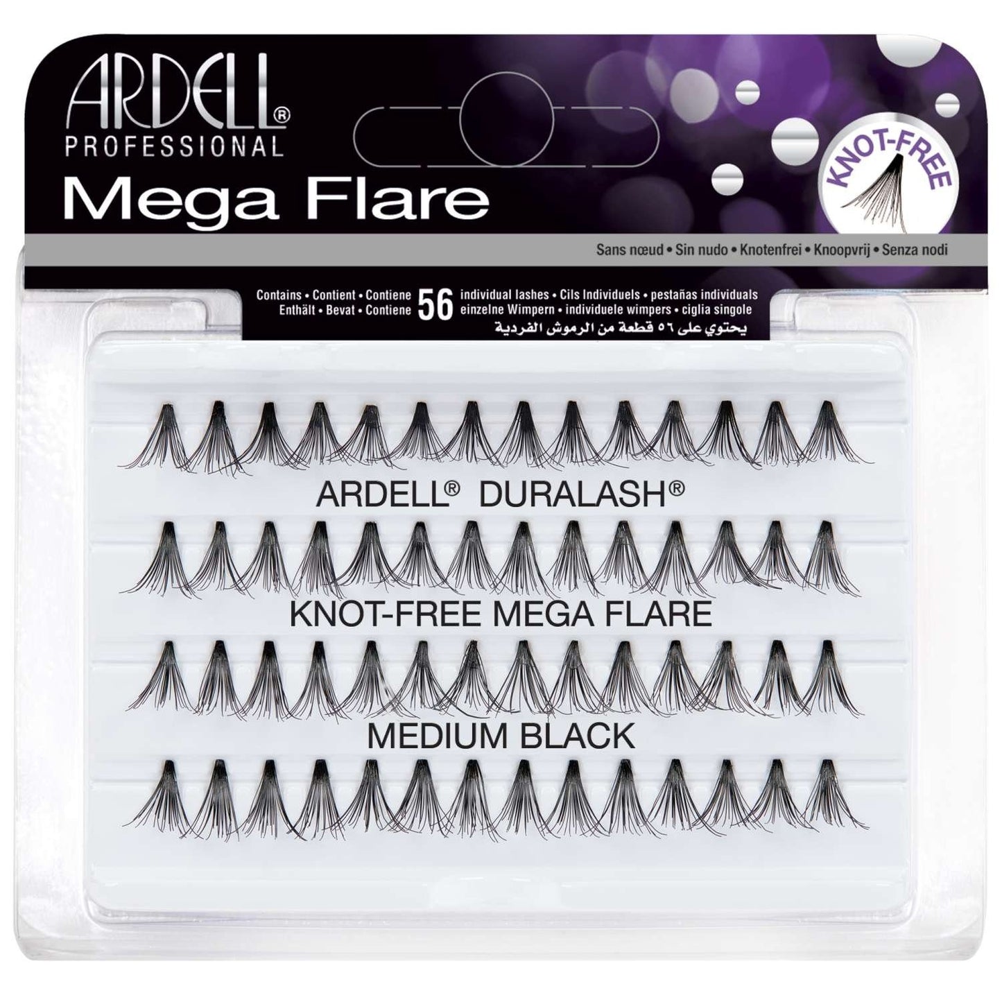 Ardell Mega Flare Individuals Sin Nudos Medio Negro