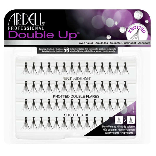 Ardell Double Up Knotted Double Flare Individuales - Corto Negro