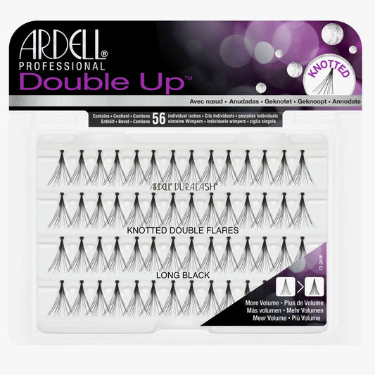 Ardell Double Up Knotted Double Flare Individuales - Largo Negro