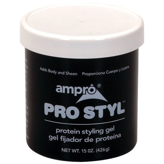 Gel para peinar con proteínas Ampro, fijación regular, 15 oz.