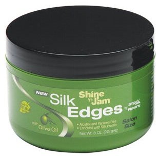 Ampro Shine 'N Jam Silk Edges con aceite de oliva, 8 oz.