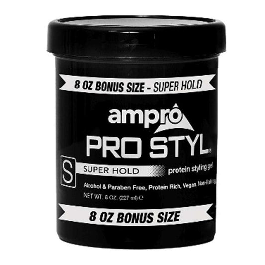 Ampro Styling Gel Protein Black-Super Hold Bonus