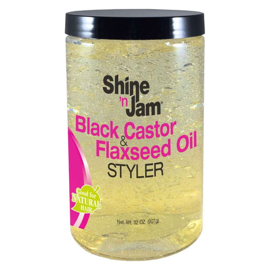 Ampro Shine N Jam Black Castor  Flaxseed Oil Styler Gel