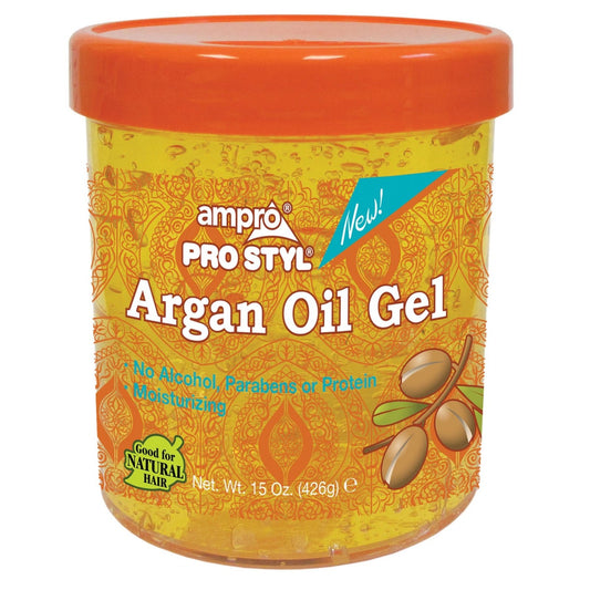 Gel para peinar con aceite de argán Ampro, 8 oz.