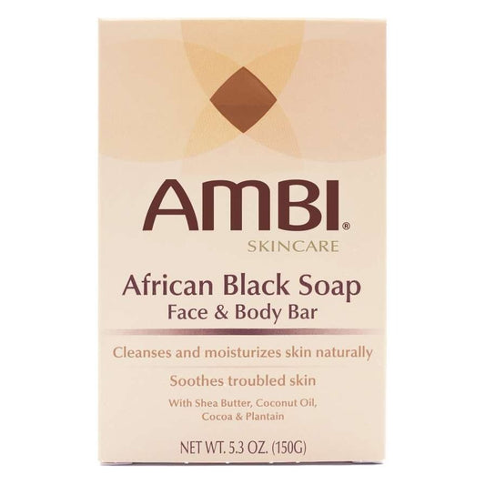 Barra corporal para rostro y jabón negro africano Ambi