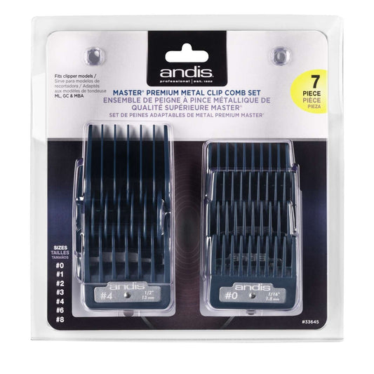 Andis Master Series Premium Metal Comb Set 7Pieces