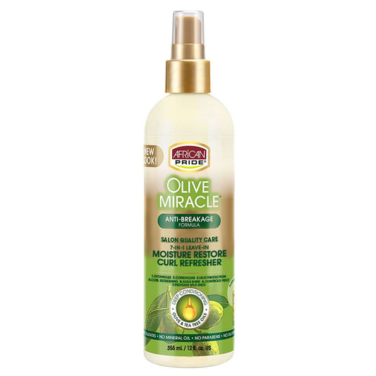 African Pride Olive Miracle 7-In-1 Leave-In Moisture Restore Curl Refresher