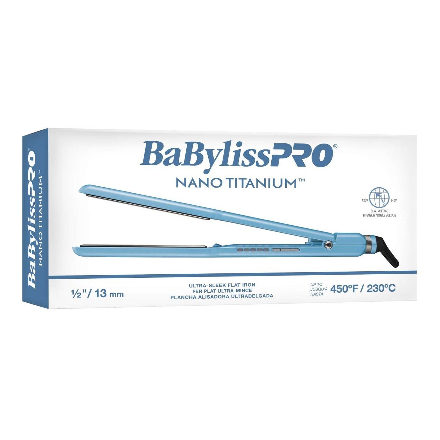 Plancha alisadora ultraelegante Babylisspro Nano Titanium de 12 pulgadas