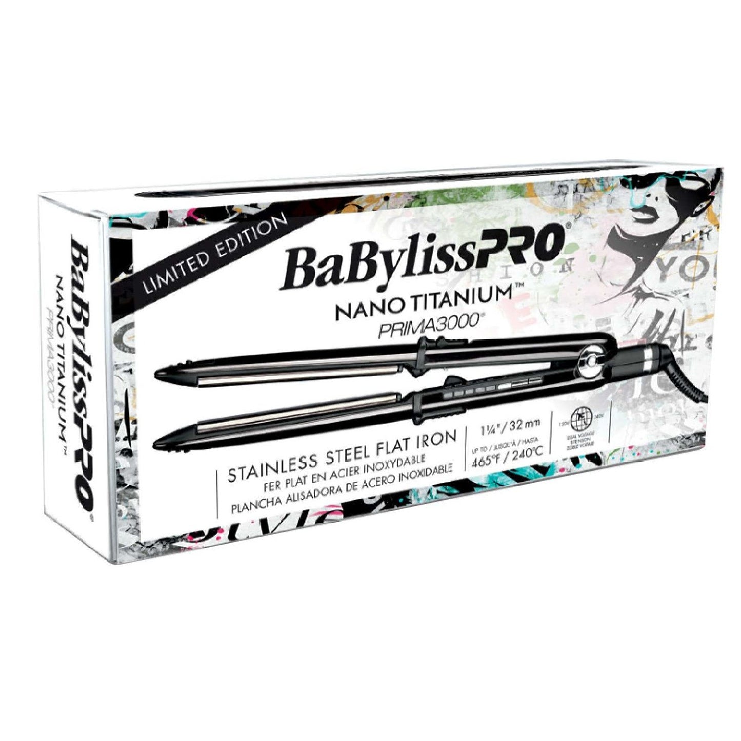 Plancha alisadora Babyliss Nano Titanium de 1,25 pulgadas, color negro, edición limitada