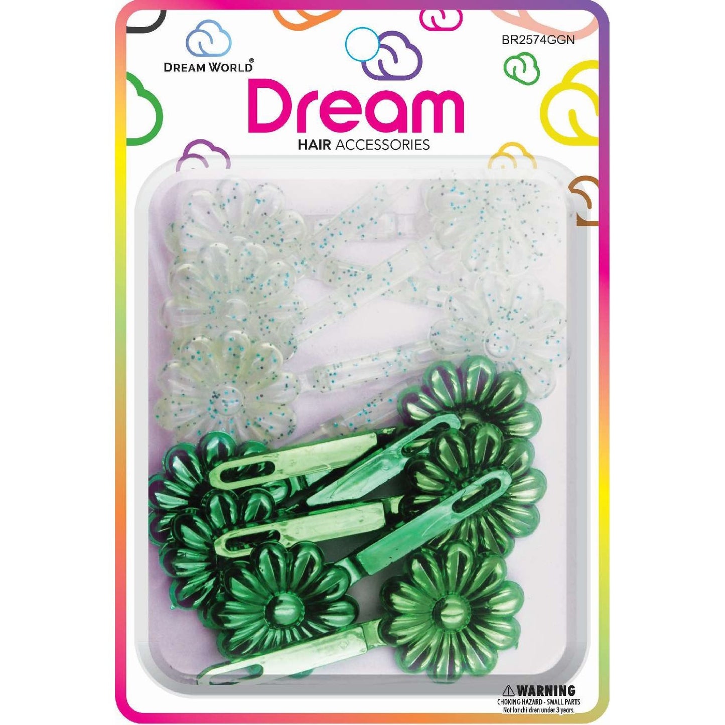 Chloe Barrettes 74 Daisy Glitter Green