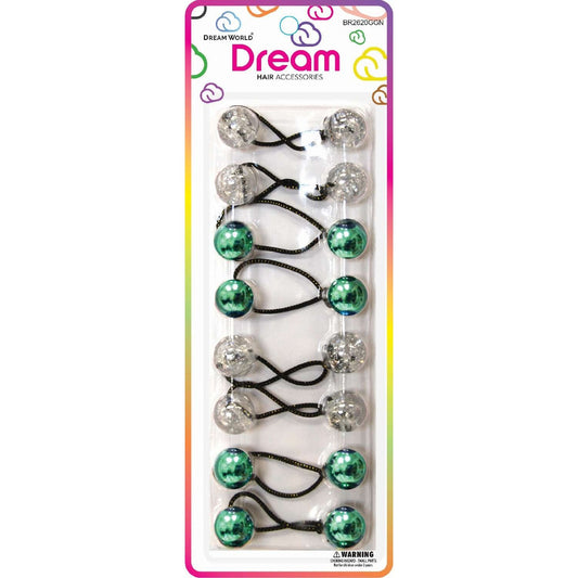 Chloe Ponytail 2620 Glitter Green Assort 8Pieces